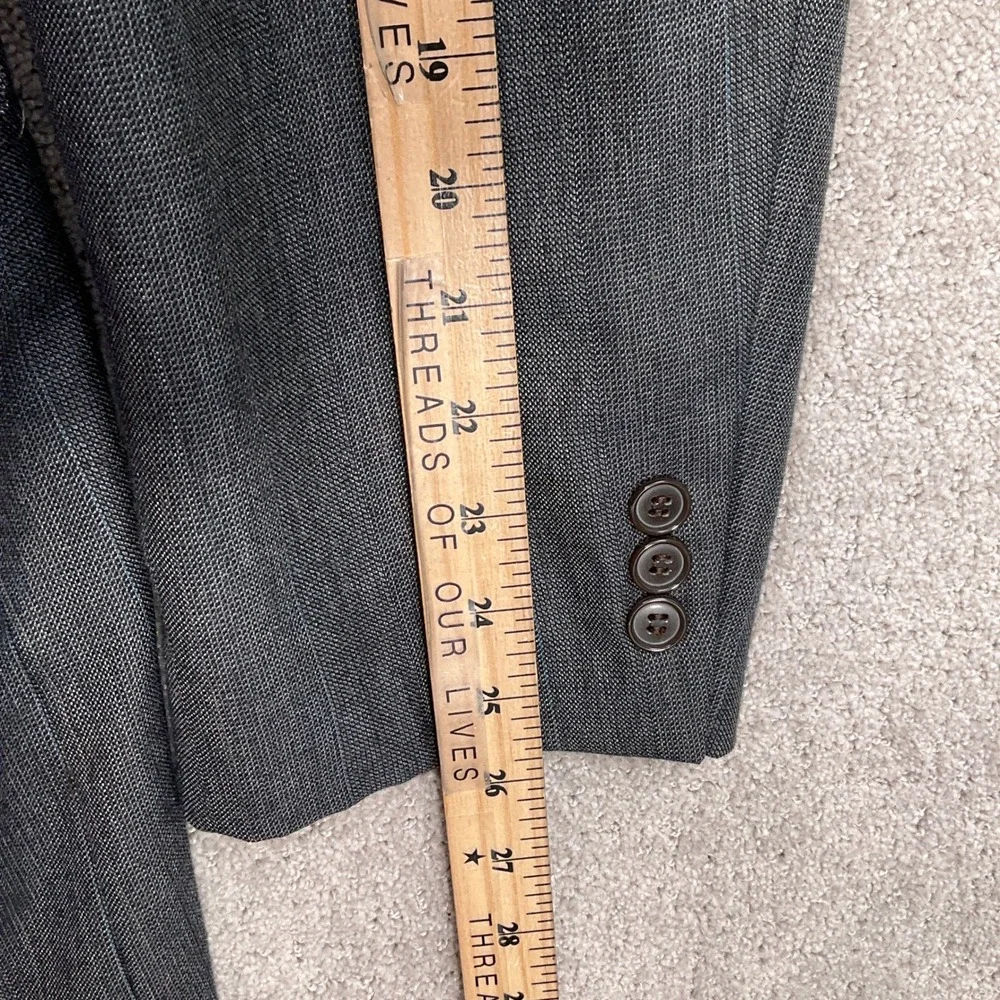 Botany 500 Suit Men 44L 35W 30L Athletic Fit Gray Multi Stripe Double‎ Breasted